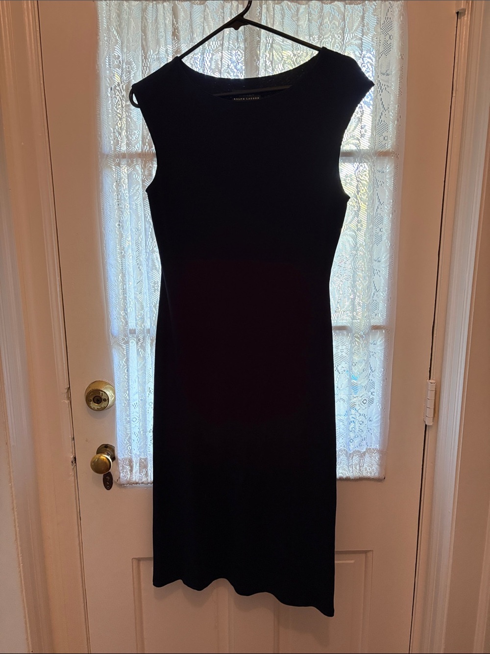 Classic Lauren Ralph Lauren Navy Sleeveless Sheath Dress Medium